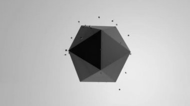 Parçacıklar döngü ile yüzen icosahedron şekil