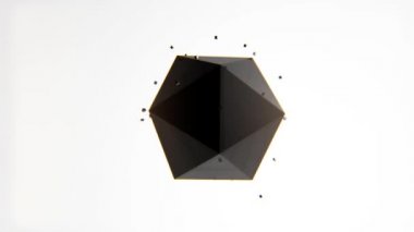 Parçacıklar döngü ile yüzen icosahedron şekil