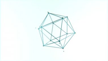 Parçacıklar döngü ile yüzen icosahedron şekil