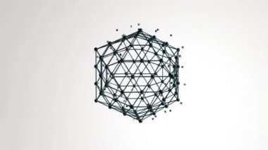 Parçacıklar döngü ile yüzen icosahedron şekil