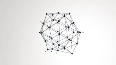 Parçacıklar döngü ile yüzen icosahedron şekil