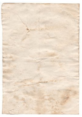 Eski Antik Kağıt beyaz arka plan üzerinde boş