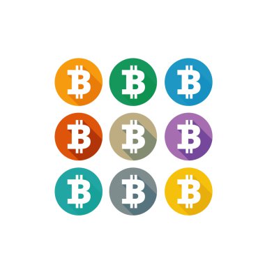 Bitcoin illüstrasyon vektör ayarla