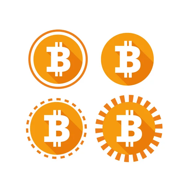 Bitcoin conjunto ilustração vetor —  Vetores de Stock
