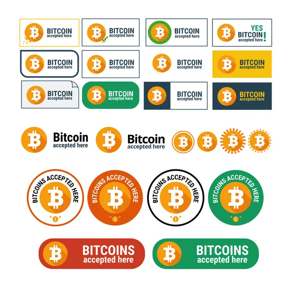 Bitcoin conjunto ilustração vetor —  Vetores de Stock