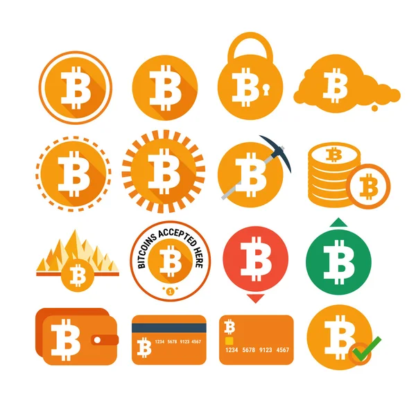 Bitcoin illüstrasyon vektör ayarla