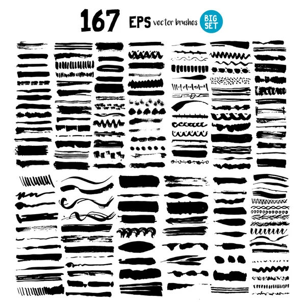 Coleção de pinceladas vetoriais — Vetor de Stock
