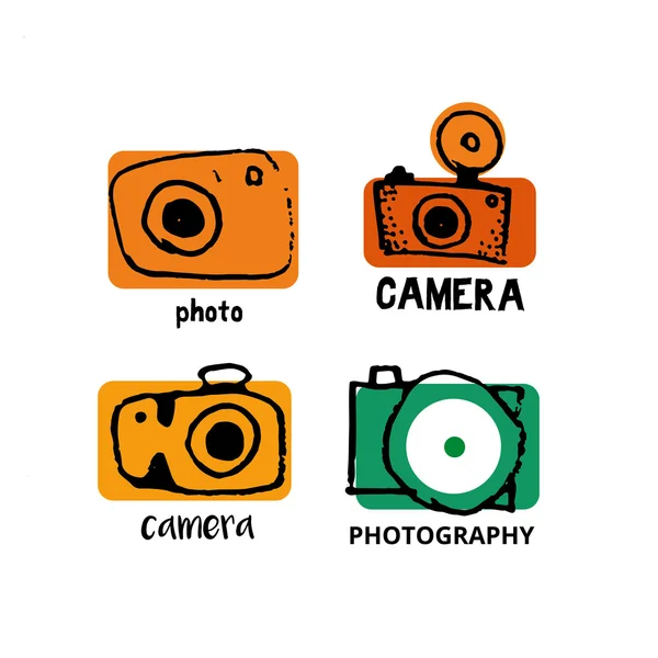 Ícones vetoriais para conjunto de fotógrafos —  Vetores de Stock