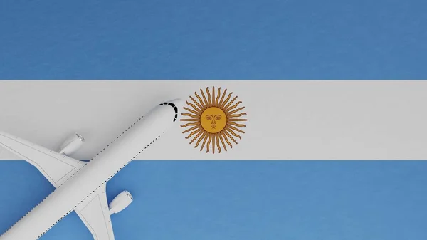 Vista Cima Para Baixo Avião Canto Topo Bandeira País Argentina — Fotografia de Stock