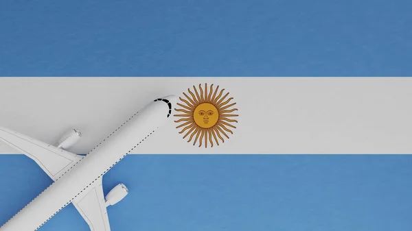 Top View Plane Corner Top Country Flag Argentina Royalty Free Stock Photos