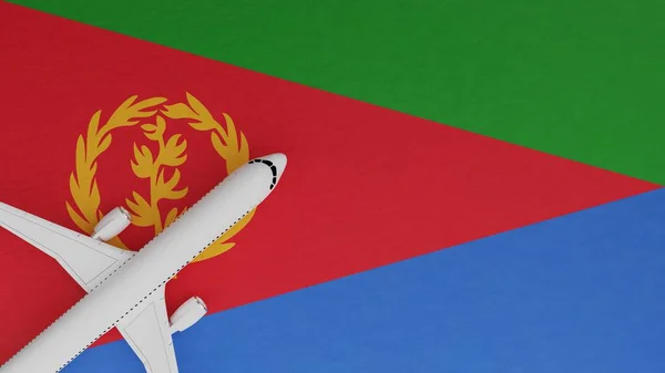 Top View Plane Corner Top Country Flag Eritrea — Stock Photo, Image