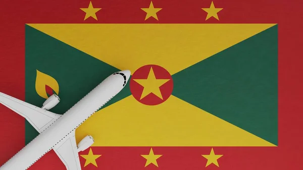 Top View Plane Corner Top Country Flag Grenada — Stock Photo, Image