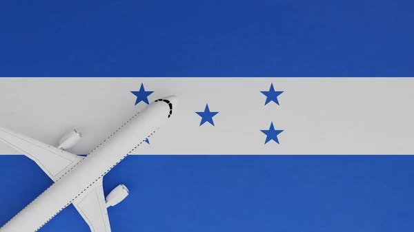 Top Vista Avião Canto Topo Bandeira País Honduras — Fotografia de Stock