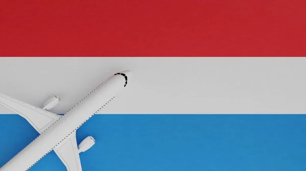 Widok Góry Samolot Rogu Szczycie Flagi Kraju Luksemburg — Zdjęcie stockowe