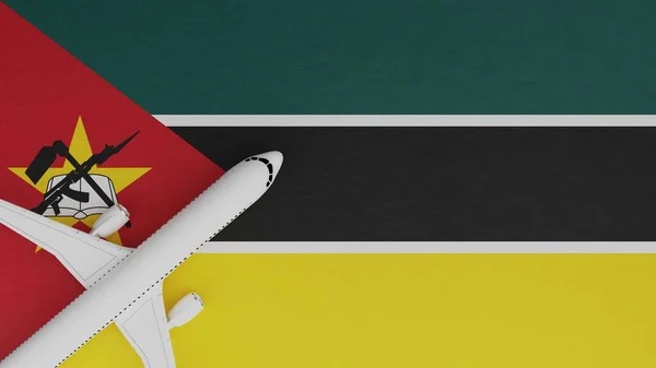 Top View Plane Hörnet Toppen Landets Flagga Moçambique — Stockfoto