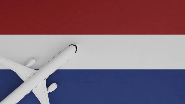 Top Widok Samolotu Rogu Szczycie Flagi Kraju Niderlandy — Zdjęcie stockowe