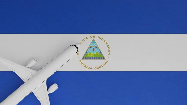 Vista Cima Para Baixo Avião Canto Topo Bandeira País Nicarágua — Fotografia de Stock