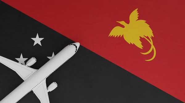 Top View Plane Corner Top Country Flag Papua New Guinea — Stock Photo, Image