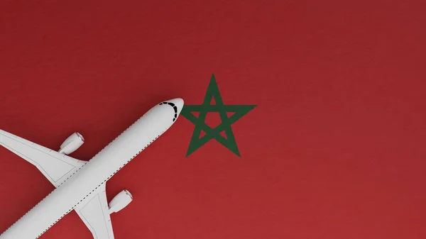 Top View Egy Sík Sarokban Tetején Ország Zászlaja Marokkó Stock Fotó