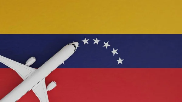 Vista Cima Para Baixo Avião Canto Topo Bandeira País Venezuela — Fotografia de Stock