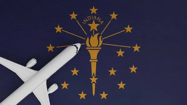 Top View Plane Corner Top State Flag Indiana — Φωτογραφία Αρχείου