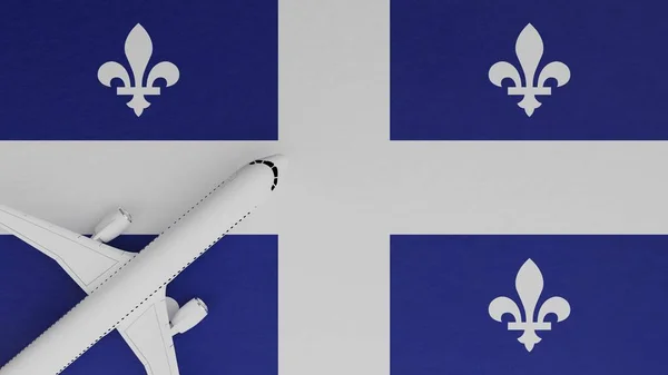 Bovenaanzicht Van Een Vliegtuig Hoek Top Van Vlag Van Quebec — Stockfoto