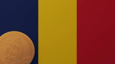 Çad Bayrağının Sol Altında Altın Bitcoin
