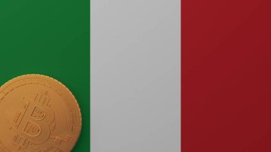 İtalya Bayrağının Sol Altında Altın Bitcoin