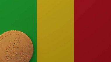Mali Bayrağının Sol Altında Altın Bitcoin