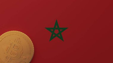 Fas Bayrağının Sol Altında Altın Bitcoin