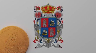 Altın Bitcoin Campeche bayrağının sol alt köşesinde.