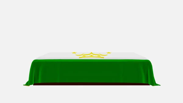 Side View Casket White Background Cover Country Flag Tajikistan — стокове фото