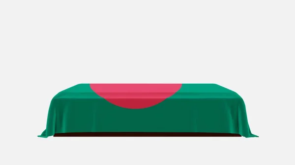 Side View Casket White Background Covered Country Flag Bangladesh — Stock Photo, Image