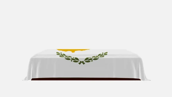 Side View Casket White Background Cover Country Flag Cyprus — стокове фото