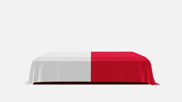 Side View Casket White Background Covered Country Flag Indonesia — Stock Photo, Image