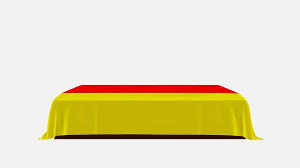 Side View Casket White Background Covered Country Flag South Ossetia — Stock Photo, Image