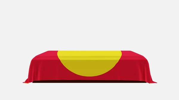 Side View Casket White Background Covered Flag Palmyra Atoll — Stock Photo, Image