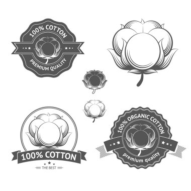 Cotton icons set.