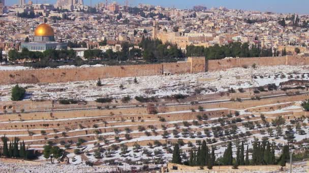 Jeruzalem en de Tempelberg — Stockvideo