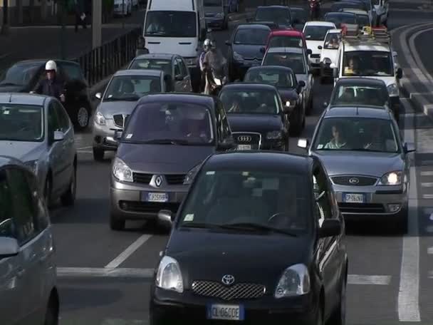 ローマの交通渋滞 — ストック動画