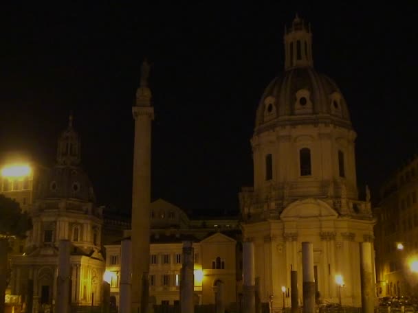 Noční pohled na Řím — Stock video