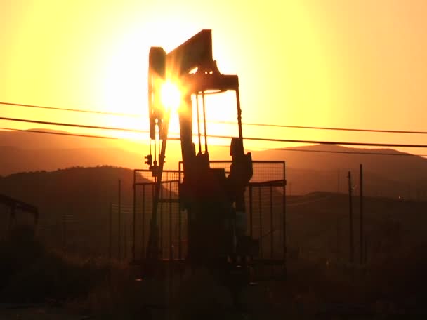 Bombas de derrick de aceite — Vídeo de stock