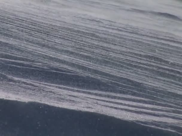 Soprando neve em uma encosta — Vídeo de Stock