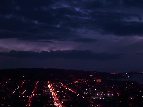 밤에 산 Francisco 지역 — 비디오
