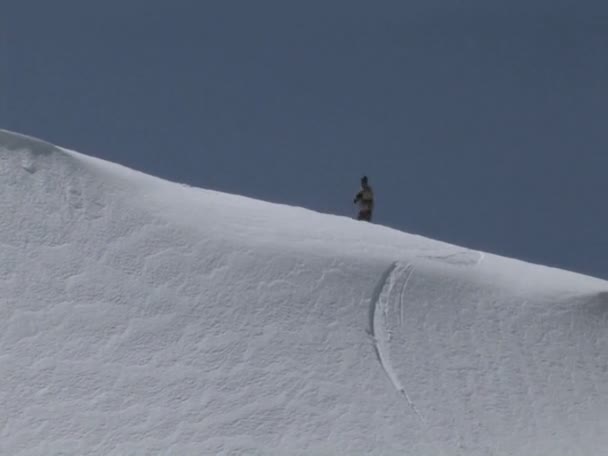 滑雪板滑雪下坡 — 图库视频影像