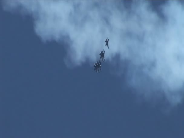 喷气式飞机的飞行编队 — 图库视频影像
