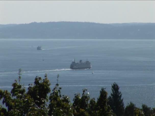 Ferries mover-se lentamente — Vídeo de Stock