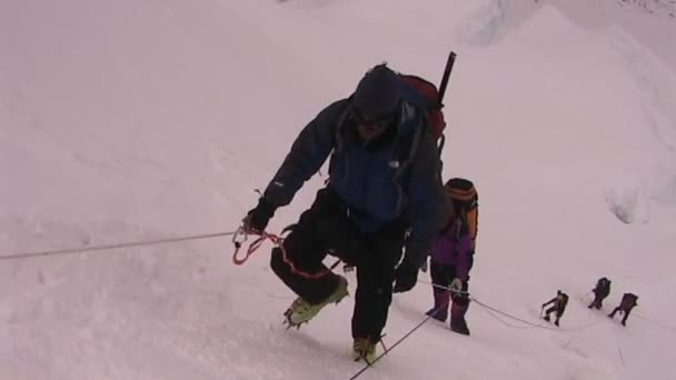Альпіністи, ходьба на відстані — стокове відео