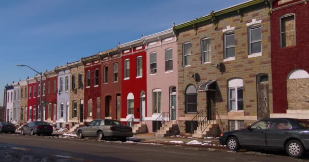 Terk edilmiş evleri n Kuzey Baltimore — Stok video