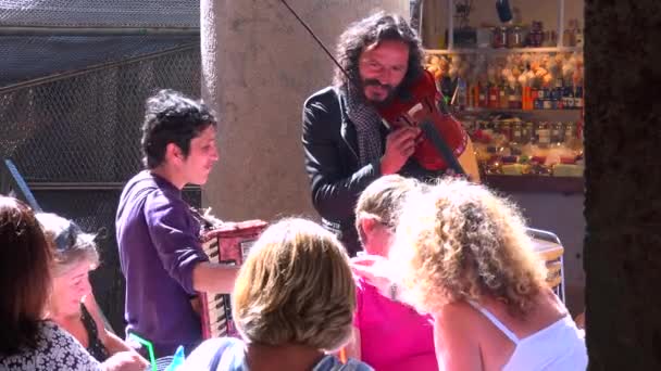 Street musicians performance — Stock Video